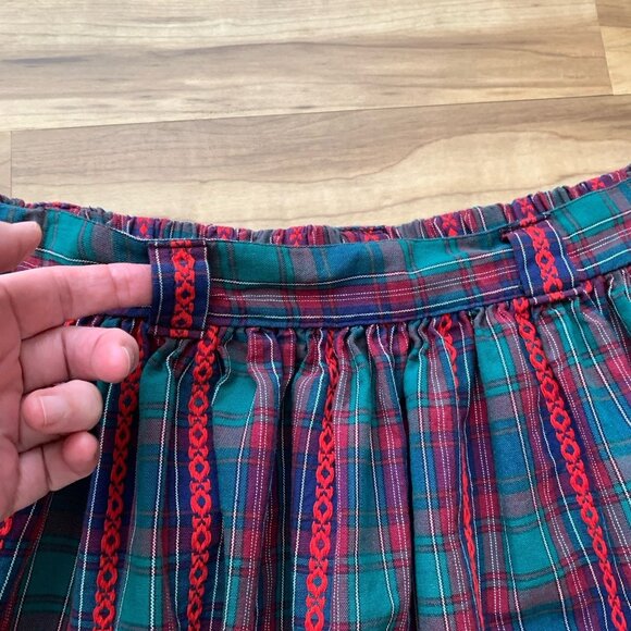 Sweater Loft Petites Medium Tartan Plaid Midi Skirt Red Green Blue Vintage USA - Picture 5 of 8